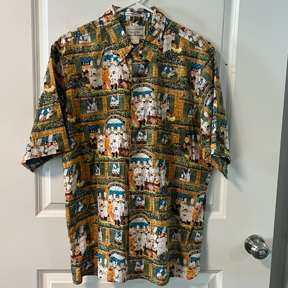 reyn spooner Mustard Green, Cream & Blue Short-Sleeve Button-Up Shirt